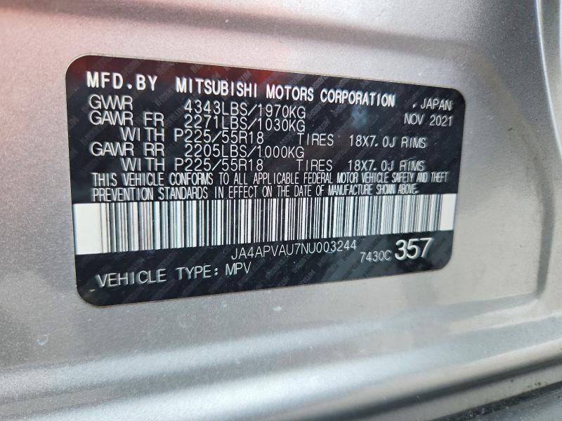 Продажа на аукционе авто 2022 Mitsubishi Outlander Sport, vin: JA4APVAU7NU003244, номер лота: 63754616