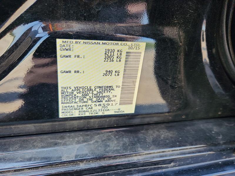 Продаж на аукціоні авто 2015 Nissan Altima, vin: 1N4AL3AP8FC585917, номер лоту: 64852656