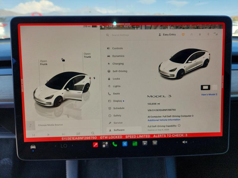 Aukcja sprzedaży 2022 Tesla Model 3, vin: 5YJ3E1EA8NF298750, numer aukcji: 67126436