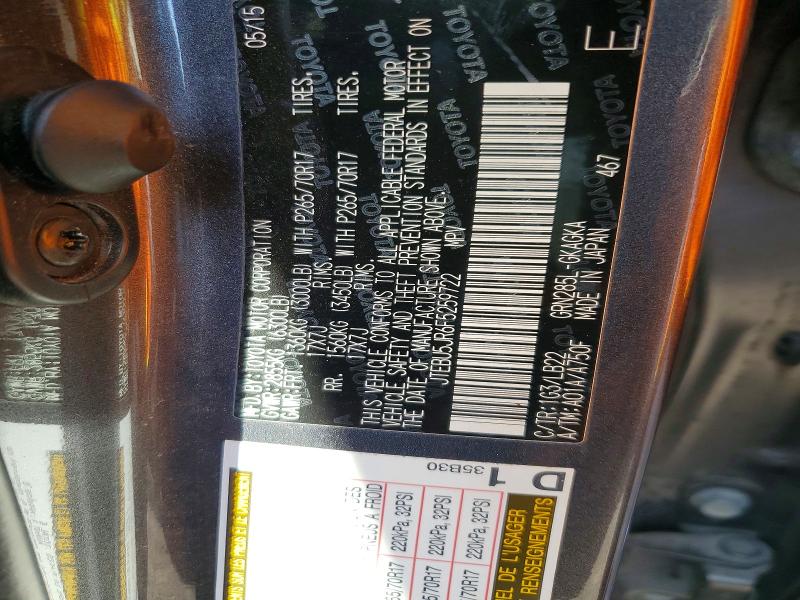 2015 Toyota 4runner მანქანა იყიდება აუქციონზე, vin: JTEBU5JR6F5259722, აუქციონის ნომერი: 65190096