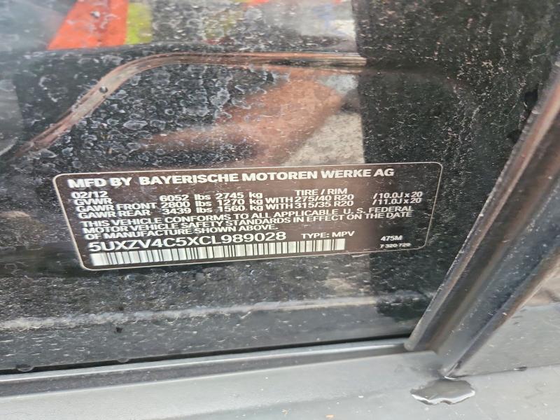 Aukcja sprzedaży 2012 Bmw X5, vin: 5UXZV4C5XCL989028, numer aukcji: 66601236