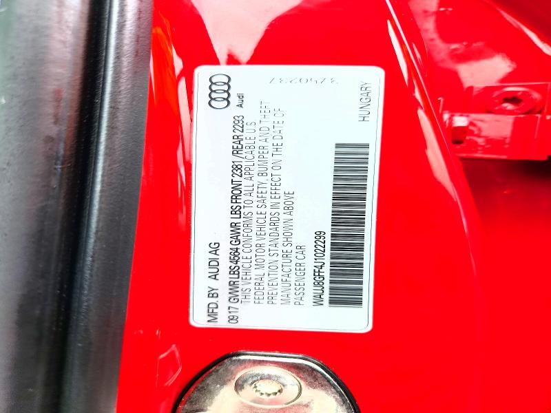 Aukcja sprzedaży 2018 Audi A3, vin: WAUJ8GFF4J1022299, numer aukcji: 63113476