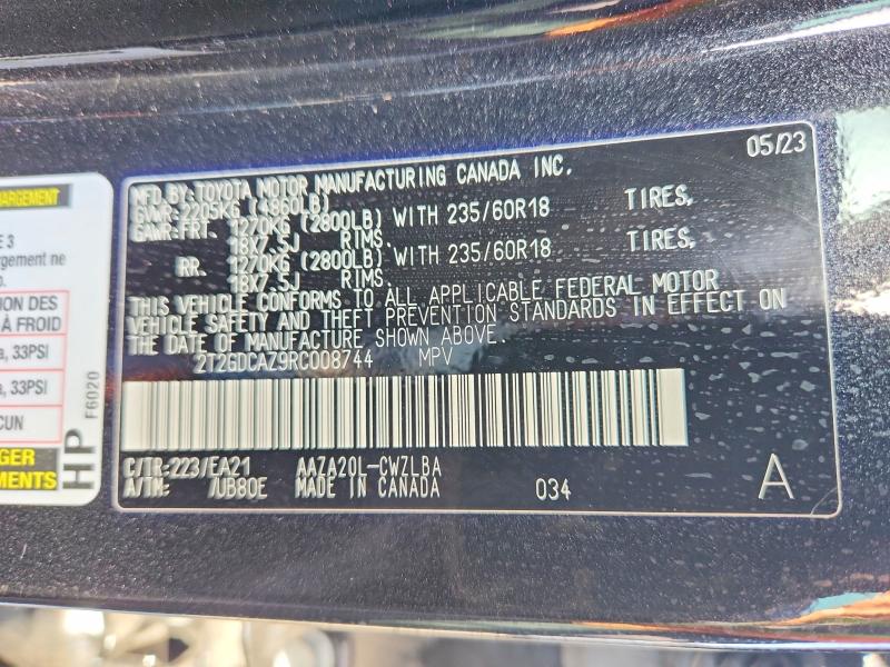 Aukcja sprzedaży 2024 Lexus Nx, vin: 2T2GDCAZ9RC008744, numer aukcji: 65731046