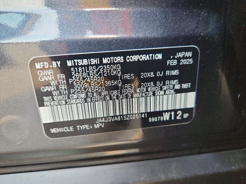 Продажа на аукционе авто 2025 Mitsubishi Outlander, vin: JA4J3VA81SZ025141, номер лота: 66220126