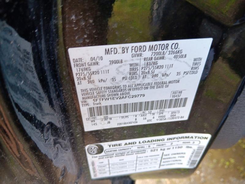 Продажа на аукционе авто 2010 Ford F150, vin: 1FTFW1EV2AFC29779, номер лота: 66468196