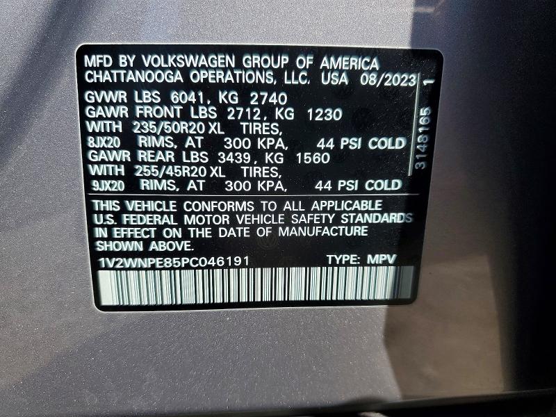 2023 Volkswagen Id.4 მანქანა იყიდება აუქციონზე, vin: 1V2WNPE85PC046191, აუქციონის ნომერი: 63317236