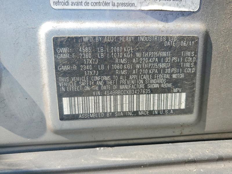 66244196 :رقم المزاد ، 4S4BRBCCXB3427635 vin ، 2011 Subaru Outback مزاد بيع