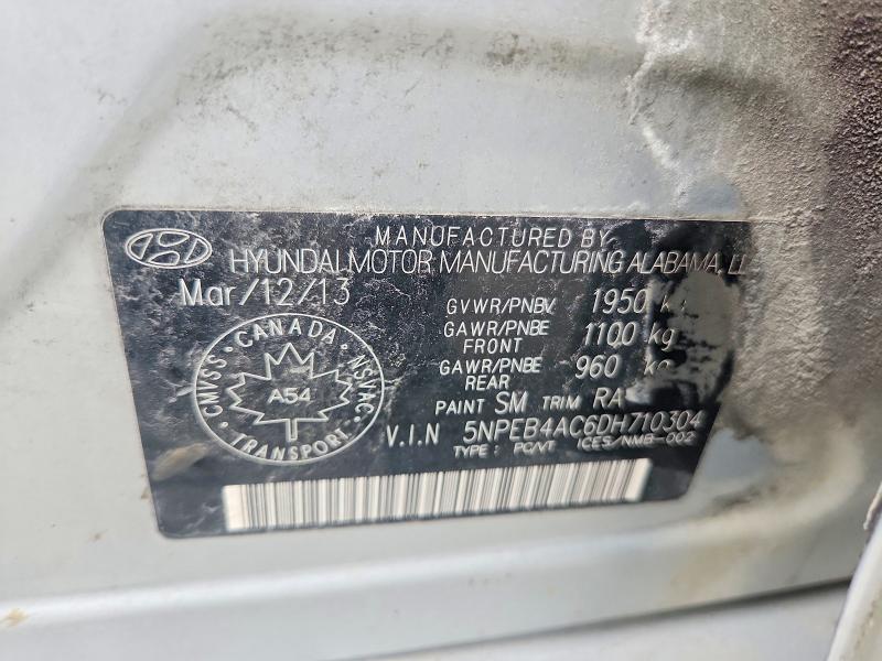 Продаж на аукціоні авто 2013 Hyundai Sonata, vin: 5NPEB4AC6DH710304, номер лоту: 65854516