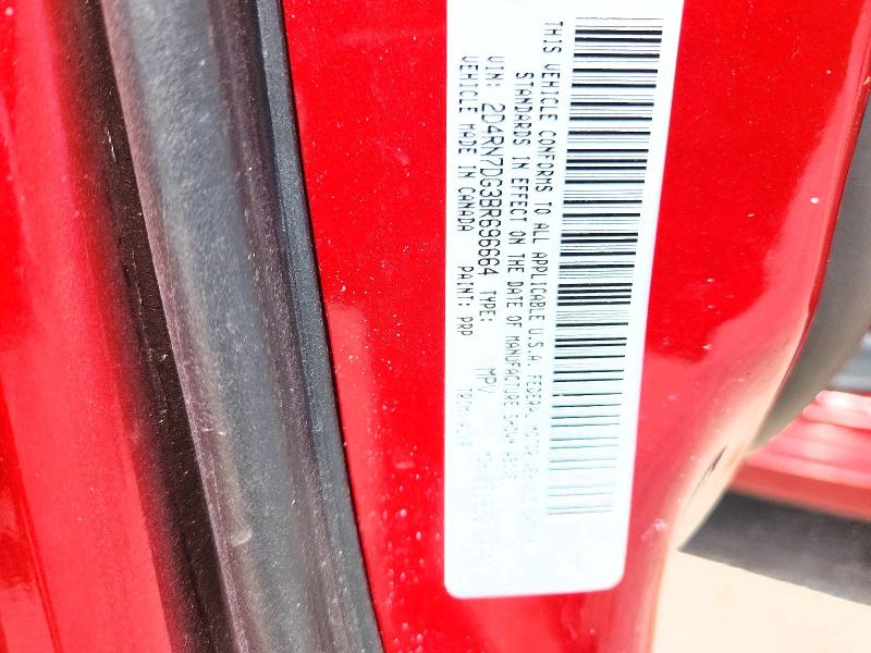 64450366 :رقم المزاد ، 2D4RN7DG3BR696664 vin ، 2011 Dodge Grand Caravan مزاد بيع