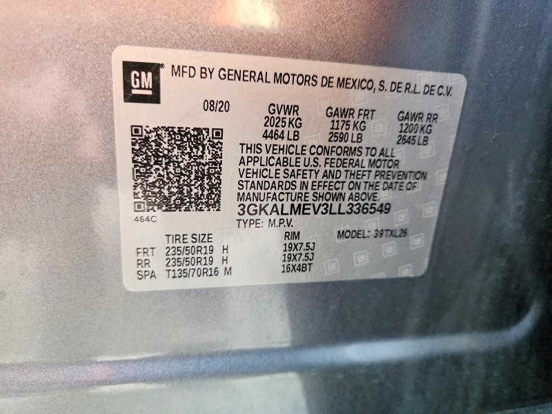 Aukcja sprzedaży 2020 Gmc Terrain, vin: 3GKALMEV3LL336549, numer aukcji: 63703136