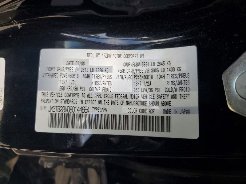2008 Mazda Cx-9 მანქანა იყიდება აუქციონზე, vin: JM3TB28V080144654, აუქციონის ნომერი: 66801056