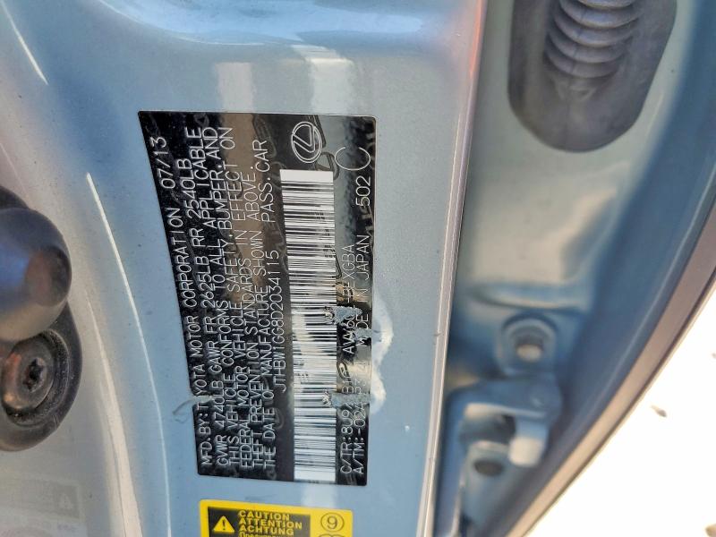 64433456 :رقم المزاد ، JTHBW1GG8D2034115 vin ، 2013 Lexus Es مزاد بيع