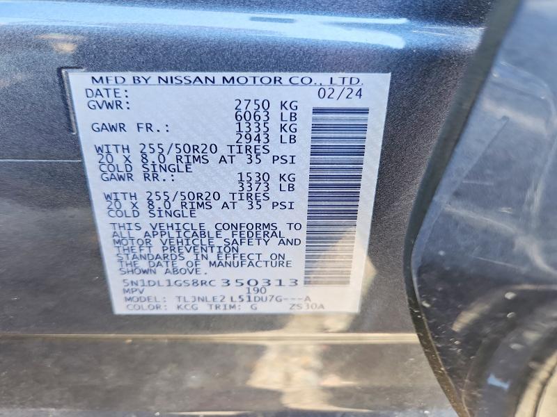 Aukcja sprzedaży 2024 Infiniti Qx60, vin: 5N1DL1GS8RC350313, numer aukcji: 63918816