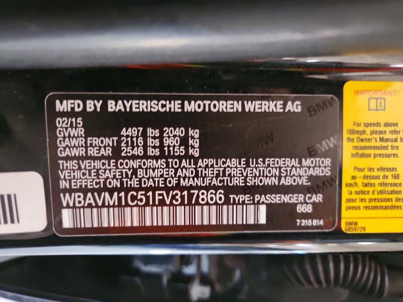 Aukcja sprzedaży 2015 Bmw X1, vin: WBAVM1C51FV317866, numer aukcji: 66615546