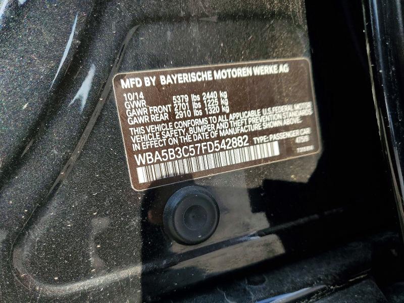 2015 Bmw 535 მანქანა იყიდება აუქციონზე, vin: WBA5B3C57FD542882, აუქციონის ნომერი: 66749396