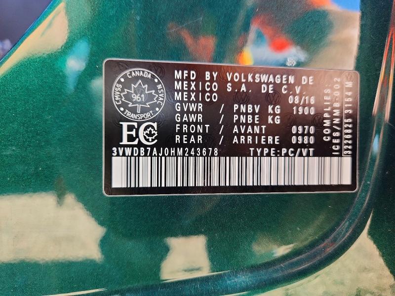 65351456 :رقم المزاد ، 3VWDB7AJ0HM243678 vin ، 2017 Volkswagen Jetta مزاد بيع