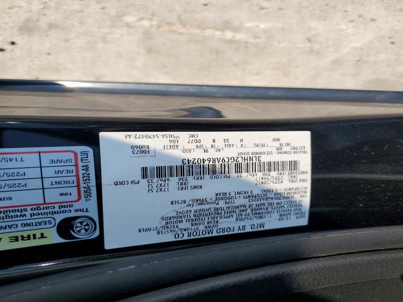 64642176 :رقم المزاد ، 3LNHL2GC9AR640243 vin ، 2010 Lincoln Mkz مزاد بيع