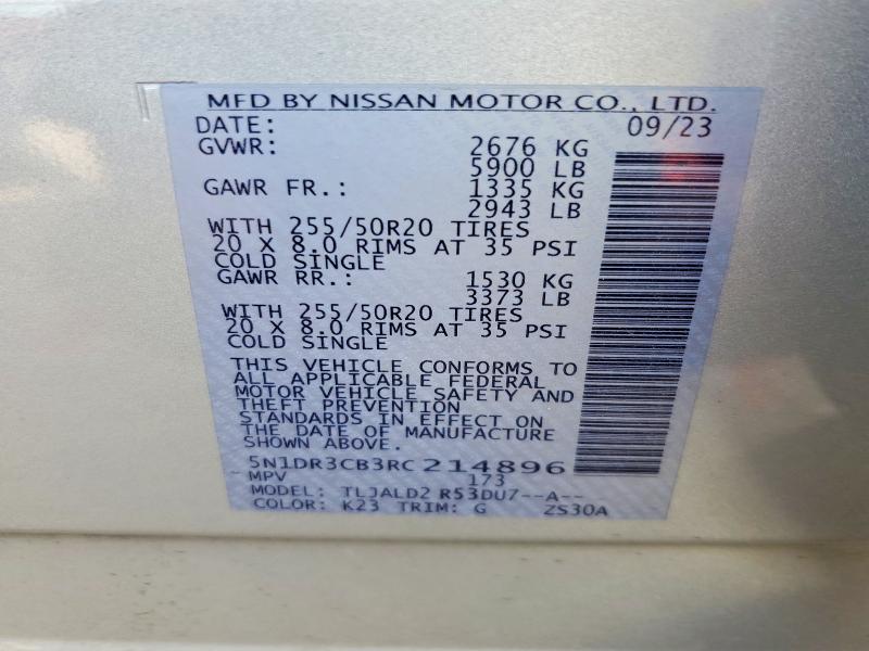 Aukcja sprzedaży 2024 Nissan Pathfinder, vin: 5N1DR3CB3RC214896, numer aukcji: 64245196