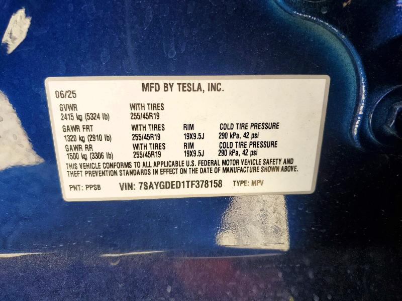 2026 Tesla Model Y მანქანა იყიდება აუქციონზე, vin: 7SAYGDED1TF378158, აუქციონის ნომერი: 64416326