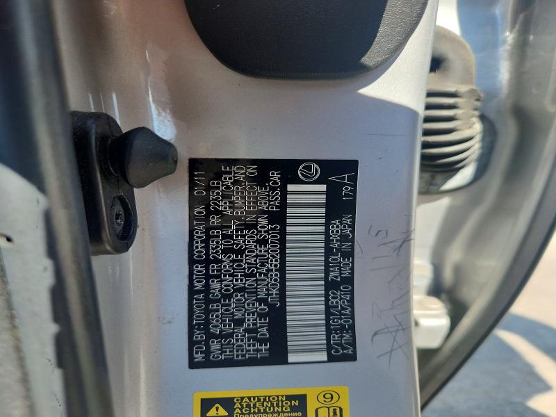 Продаж на аукціоні авто 2011 Lexus Ct, vin: JTHKD5BH5B2007013, номер лоту: 66220706