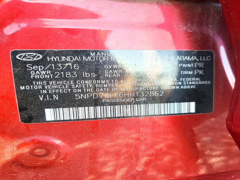 Продаж на аукціоні авто 2017 Hyundai Elantra, vin: 5NPD74LF6HH132862, номер лоту: 66598136