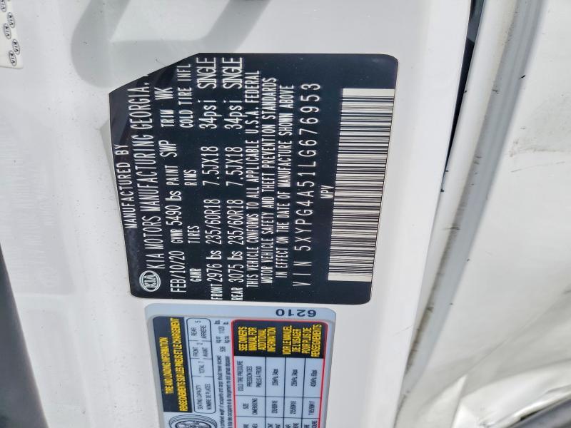 Aukcja sprzedaży 2020 Kia Sorento, vin: 5XYPG4A51LG676953, numer aukcji: 65235506