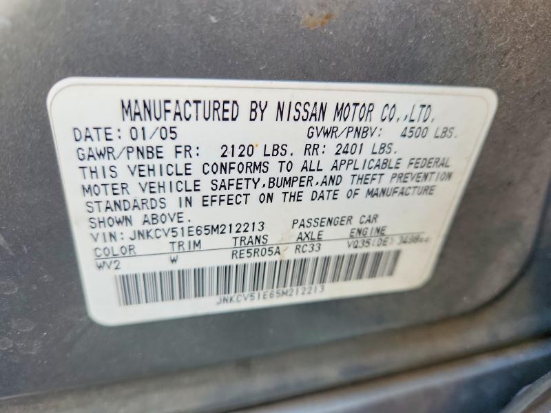Продажа на аукционе авто 2005 Infiniti G35, vin: JNKCV51E65M212213, номер лота: 64672346