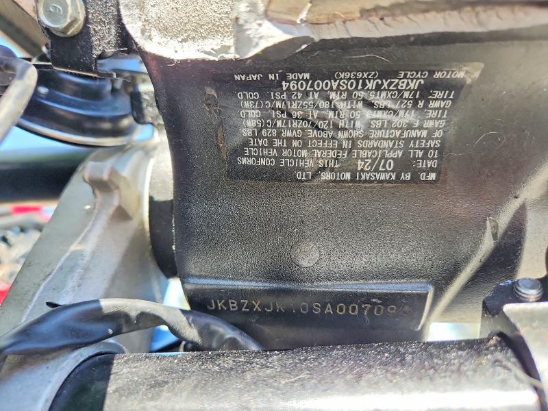 63708266 :رقم المزاد ، JKBZXJK10SA007094 vin ، 2025 Kawasaki Zx636 مزاد بيع