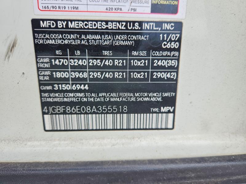 Продаж на аукціоні авто 2008 Mercedes-benz Gl, vin: 4JGBF86E08A355518, номер лоту: 65541216