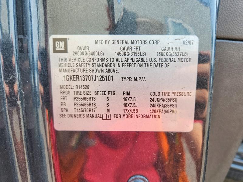 2007 Gmc Acadia მანქანა იყიდება აუქციონზე, vin: 1GKER13707J125101, აუქციონის ნომერი: 64373526