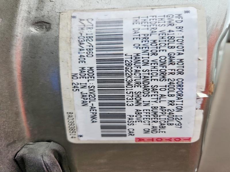 Auction sale of the 1998 Toyota Camry, vin: JT2BG22K3W0157313, lot number: 64484856