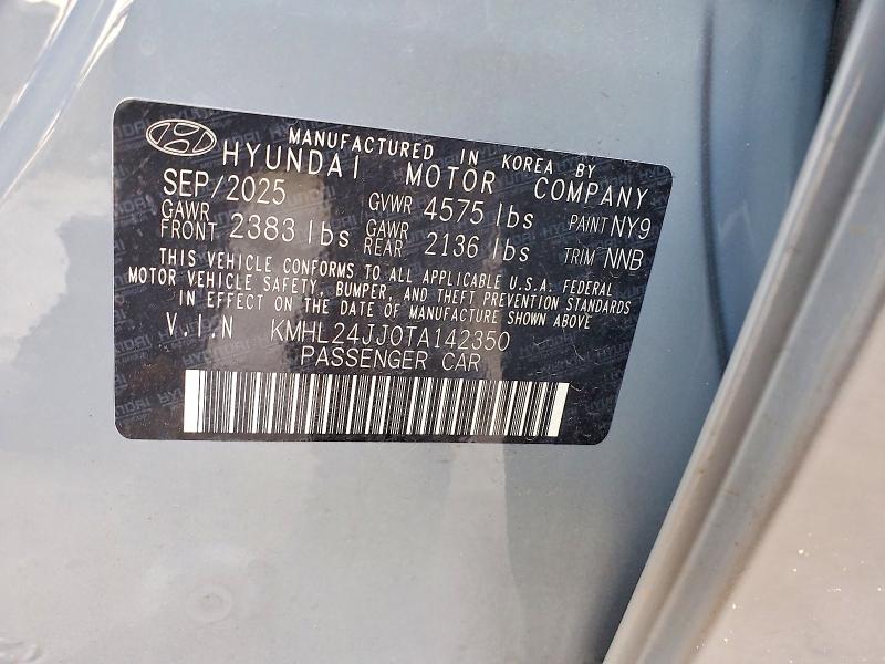 66273496 :رقم المزاد ، KMHL24JJ0TA142350 vin ، 2026 Hyundai Sonata Hybrid مزاد بيع