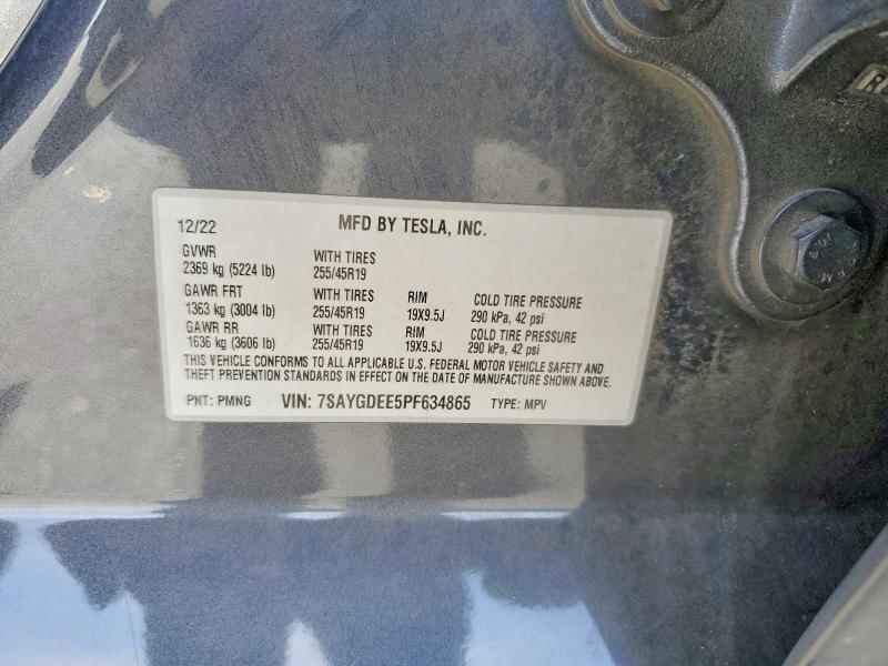 2023 Tesla Model Y მანქანა იყიდება აუქციონზე, vin: 7SAYGDEE5PF634865, აუქციონის ნომერი: 65708286