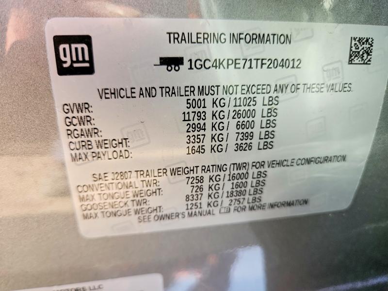 Aukcja sprzedaży 2026 Chevrolet Silverado, vin: 1GC4KPE71TF204012, numer aukcji: 63396066