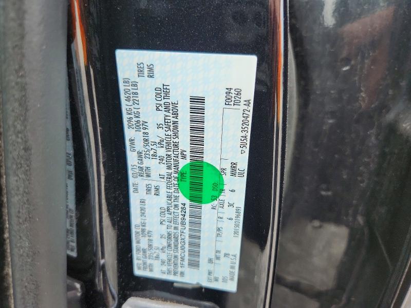 2015 Ford Escape მანქანა იყიდება აუქციონზე, vin: 1FMCU0GX7FUB94284, აუქციონის ნომერი: 64746406
