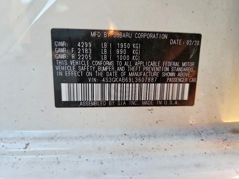 Aukcja sprzedaży 2020 Subaru Impreza, vin: 4S3GKAB69L3607887, numer aukcji: 61705136