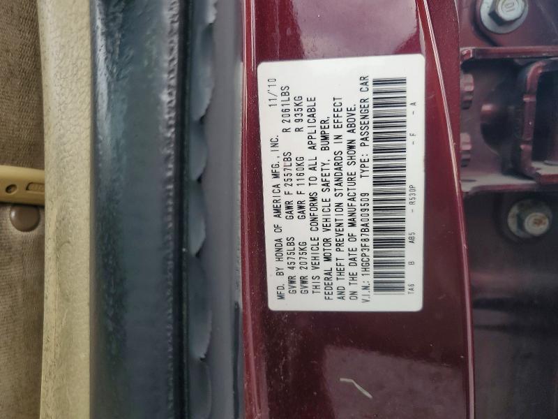 Aukcja sprzedaży 2011 Honda Accord, vin: 1HGCP3F87BA009509, numer aukcji: 66482986