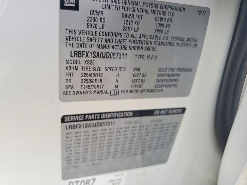 Aukcja sprzedaży 2018 Buick Envision, vin: LRBFX1SA0JD057311, numer aukcji: 66675396
