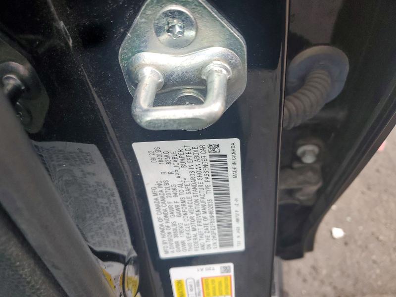 2022 Honda Civic მანქანა იყიდება აუქციონზე, vin: 2HGFE2F55NH602035, აუქციონის ნომერი: 64769066
