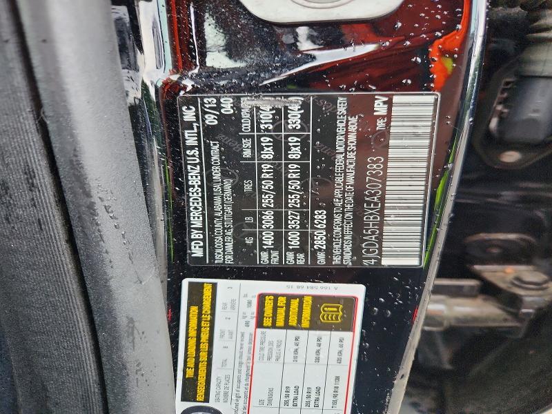 Продаж на аукціоні авто 2014 Mercedes-benz Ml, vin: 4JGDA5HBXEA307383, номер лоту: 63727676