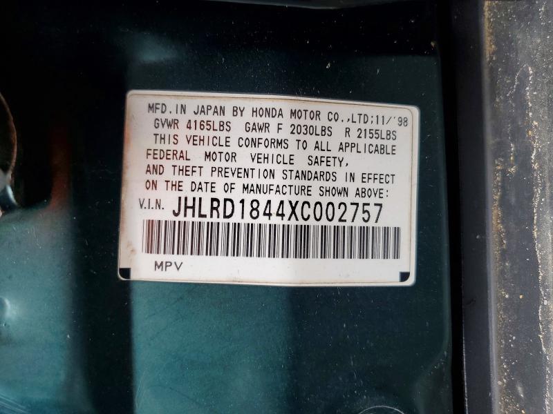 Aukcja sprzedaży 1999 Honda Cr-v, vin: JHLRD1844XC002757, numer aukcji: 67243176