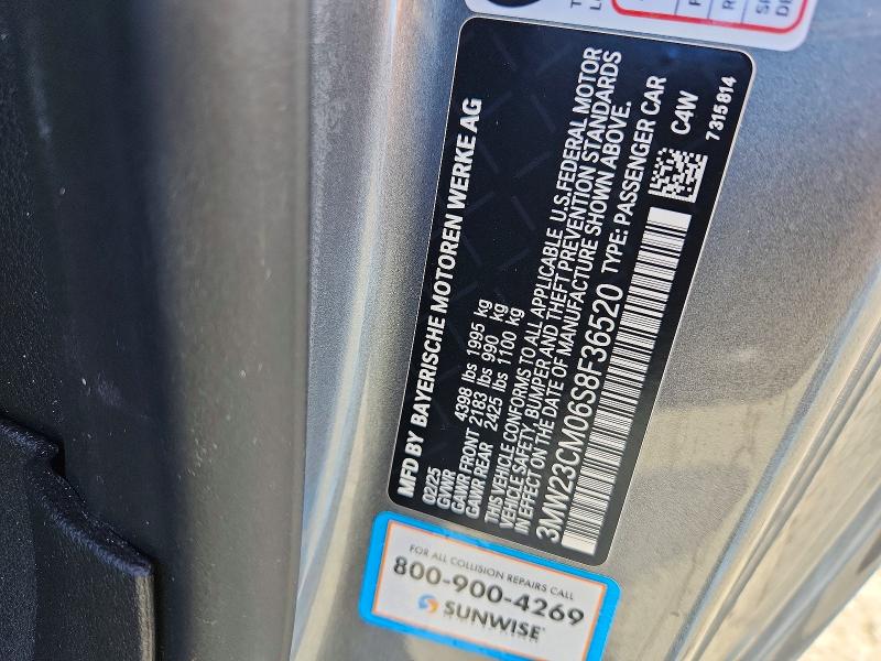 Продажа на аукционе авто 2025 Bmw 230i, vin: 3MW23CM06S8F36520, номер лота: 66085776