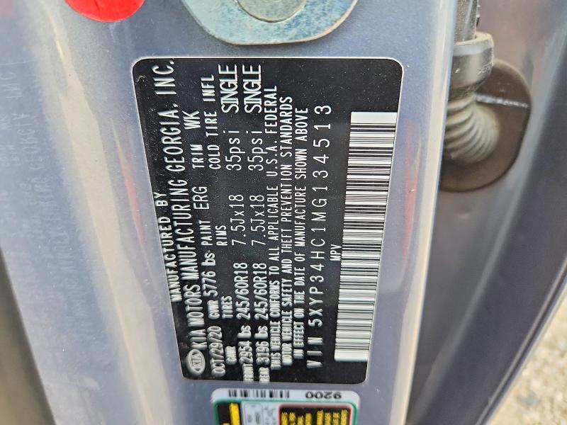Auction sale of the 2021 Kia Telluride, vin: 5XYP34HC1MG134513, lot number: 65920196