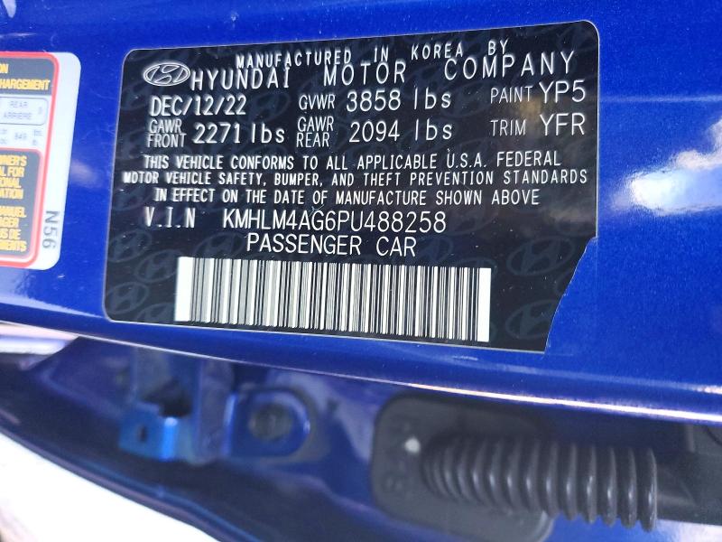 Продажа на аукционе авто 2023 Hyundai Elantra, vin: KMHLM4AG6PU488258, номер лота: 66402786