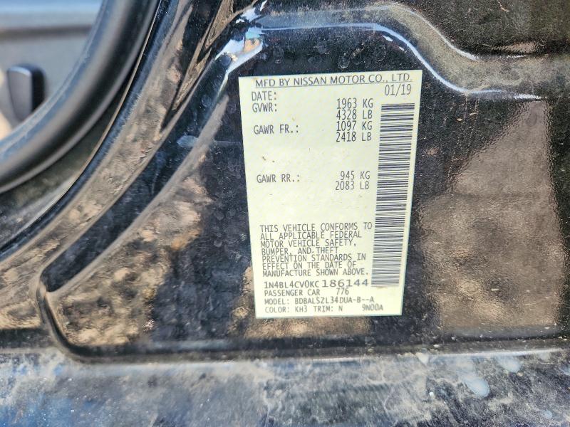 Aukcja sprzedaży 2019 Nissan Altima, vin: 1N4BL4CV0KC186144, numer aukcji: 64286446