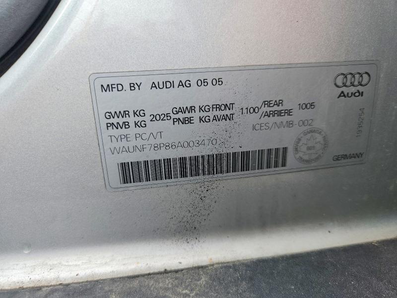 Продаж на аукціоні авто 2006 Audi A3, vin: WAUNF78P86A003470, номер лоту: 66270426