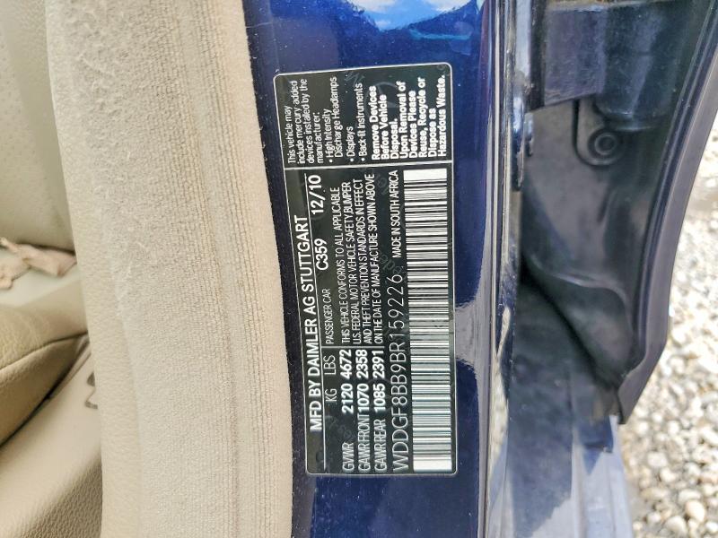 Продаж на аукціоні авто 2011 Mercedes-benz C, vin: WDDGF8BB9BR159226, номер лоту: 63484426