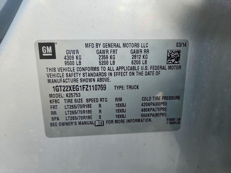 Продаж на аукціоні авто 2015 Gmc Sierra, vin: 1GT22XEG1FZ110769, номер лоту: 66085816