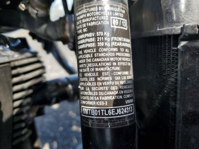 66387086 :رقم المزاد ، SMTB01TL6EJ624313 vin ، 2014 Triumph Motorcycle Thunderbird مزاد بيع