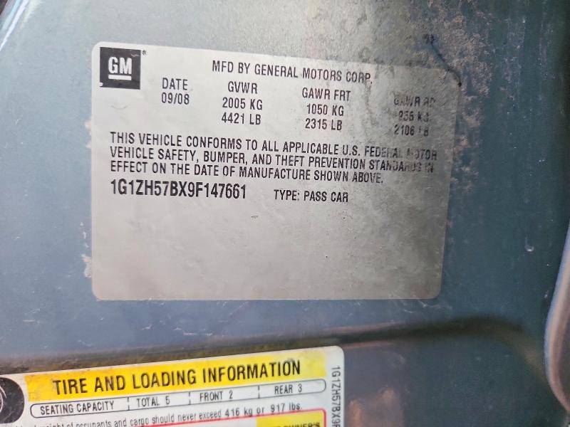 66206166 :رقم المزاد ، 1G1ZH57BX9F147661 vin ، 2009 Chevrolet Malibu مزاد بيع